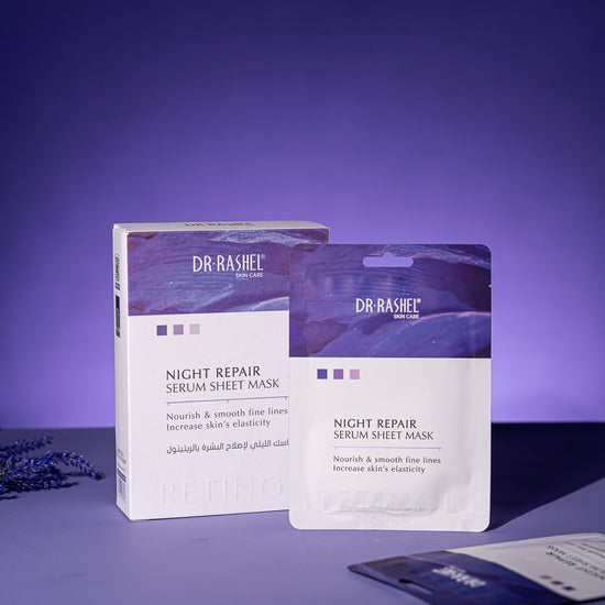 Dr Rashel Night Repair Serum Sheet Mask –  Overnight Recovery Sheet Mask with Niacinamide, Hyaluronic Acid & Botanical Extracts for Intense Hydration & Skin Renewal