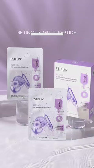 Estelin Retinol + Multi Peptide Youth Renewal Mask | Anti-Wrinkle, Firming & Restoring Sheet Mask