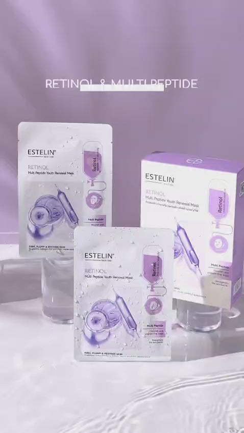 Estelin Retinol + Multi Peptide Youth Renewal Mask | Anti-Wrinkle, Firming & Restoring Sheet Mask