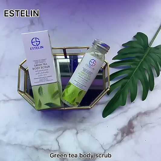   Estelin Bath Salt Soothing Body Scrub Exfoliating -  Green Tea - 200g