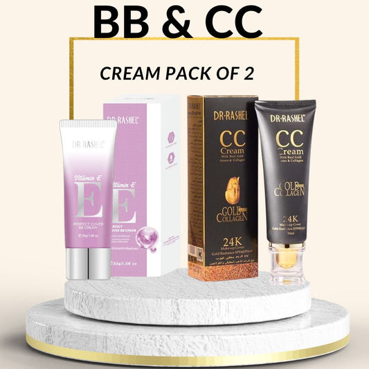   DR.RASHEL Vitamin E  BB Cream Makeup Foundation -&  Dr.Rashel 24K CC Cream Gold & Collagen Make Up Cover  bundle deal