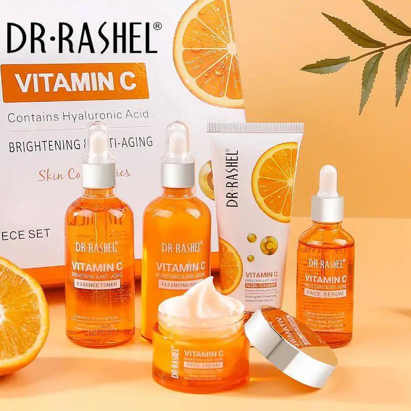 Dr.Rashel Vitamin C Brightening Anti Aging Skin Care Set Pack of 5 in Gift Box